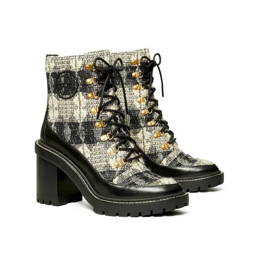 Tory Burch Miller Lug-Sole Bouclé Hiking Boots